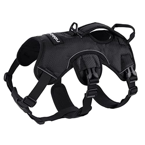 Image of rabbitgoo Escape-Proof Dog Harness Large Dog with Handle, Anti-Pull Reflective Working Service Pets Vest, Breathable Pets Vest, Adjustable Lift Support Body Harness Training Outdoor, XL, Black