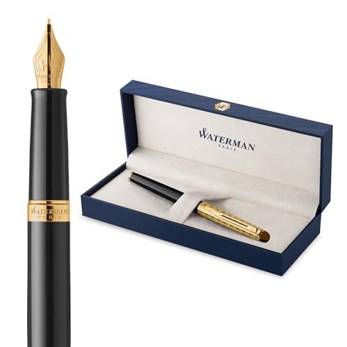 Image of Waterman Hémisphère Fountain Pen | The Opera Collection | Medium Nib and Blue Ink | Black & Gold Trim | Gift Box