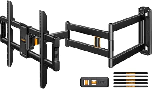Image of Perlegear TV Wall Bracket, 943mm Long Arm for 42-84 Inch TVs, Extra Long Reach Wall Mount, Articulating Arm Full Motion TV Bracket with Swivel & Tilt, Holds up to 68 kg, Max VESA 600x400mm