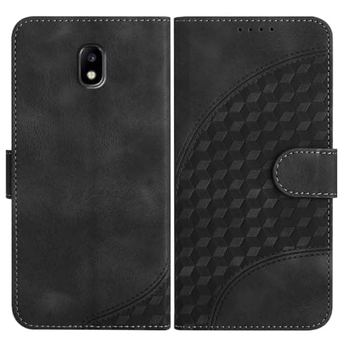 Image of JayModCase Mobile Phone Case for Samsung Galaxy J530/J5 2017, with Card Slot, Stand Function, Magnetic, PU Leather Case, Folio Flip Case Compatible with Galaxy J530 - Black