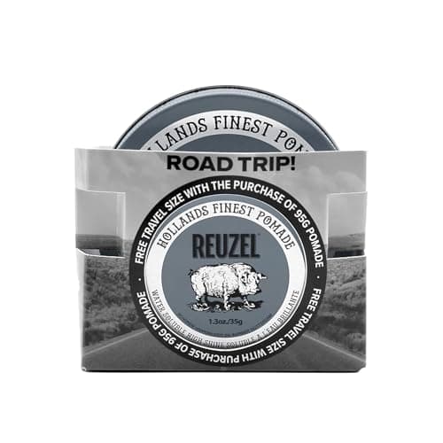 Image of REUZEL 2026 Road Trip, Extreme Hold Matte Pomade, Strong Hold, Low Shine Pomade for Men, 3.38oz + Free Travel Size 1.3oz