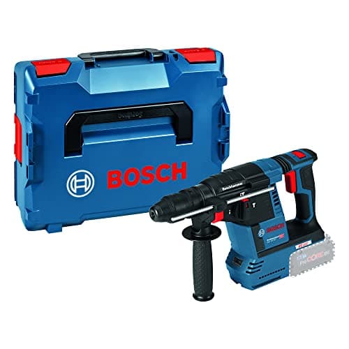 Image of Bosch Professional 18V System Cordless Rotary Hammer GBH 18V-26 (SDS Plus, incl. Aux. Handle, Machine Cloth, Depth Stop 210mm, Inlay, L-BOXX 136, Without Battery/Charger)