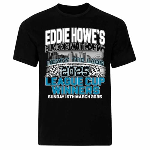 Image of Beyond Happy Newcastle 2025 Carabao Cup Winners T-Shirt - 100% Cotton, Unisex Geordie League Cup Winners T-Shirt (UK, Alpha, One Size, Regular, Regular, S)