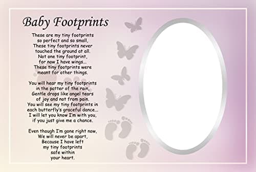 Image of OnlineStreet In Loving Memory Photo Frame 10cm x 15cm Thinking of You Gifts Memorial Gift with a Message - Picture Frame, Size 4'' 6'' (Baby Footprint)