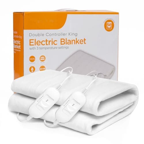 Image of Electric Blanket King Size Dual Control with 3 Heat Settings Bed Warmer 160 X 150cm Heated Blankets Washable Electric Mattress Heater with Overheat Protection