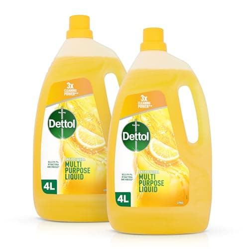 Image of Dettol Citrus Surface Cleaner 2x4L - Multi-Purpose Antibacterial Disinfectant for Floors, Kitchen, Grease, Sinks - Powerful Household Cleaning Liquid