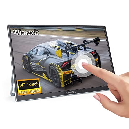 Image of WIMAXIT Portable Touch Screen Monitor, 14 Inch Touchscreen Thin Matte Exra HDR Monitor 1920×1080P FHD IPS with Mini HDMI USB-C Eye Care External PC Display for Laptop PS3/4/5 Xbox Phone