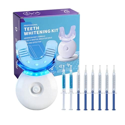 Image of Teeth Whitening Kit for Home Use, Equipped with LED Blue Light & 6 Whitening Gels & 2 Soothing Gels, Gentle Formula for a Brighter Smile
