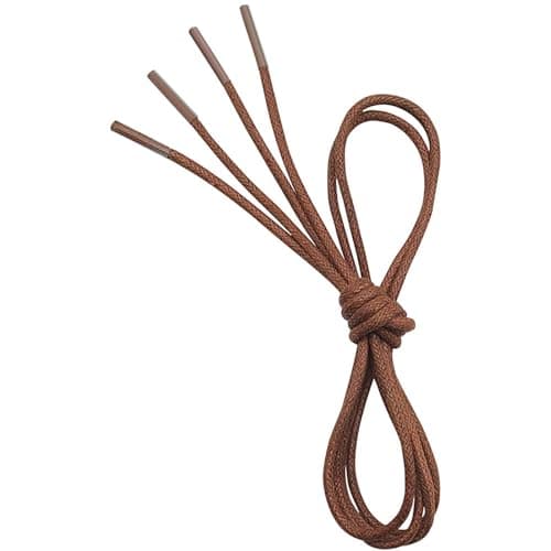 Image of VSUDO 60 cm Waxed Light Brown Shoe Laces, 2.5mm Thin Round Camel Laces for Oxford Brogues Derby or Blucher Dress Formal Shoe, Replacement Shoelaces for Women or Men (1 Pair-Light Brown-60cm)