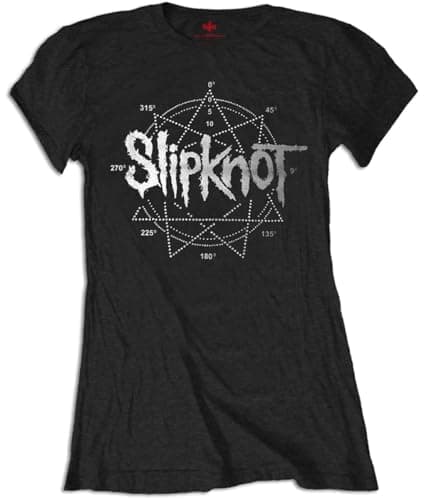Image of Slipknot 'Logo Star Diamante' (Black) Womens Fitted T-Shirt (Medium)