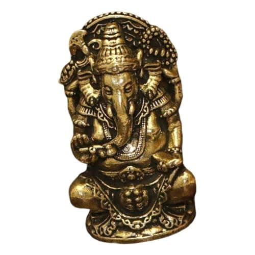 Image of Truosbis Buddha Statue Copper Indian Sitting Statue Home Decor Thai Elephant God Figurine Religious Hindu Artwork Meditation Sculpture Collectibles Unique, 5.1cmx2.9cmx1.5cm