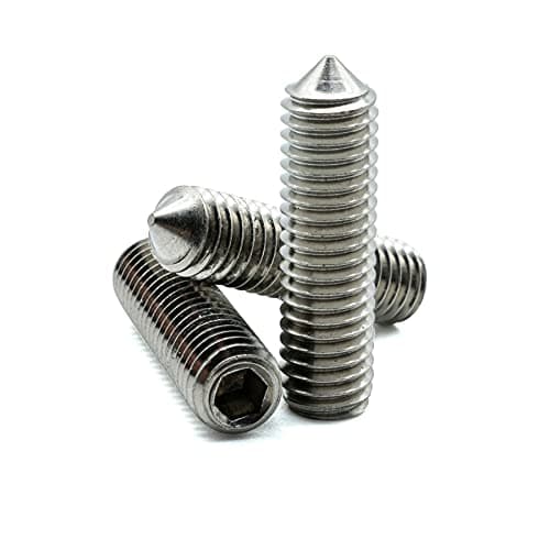 Image of Hippo Hardware M2 (2mm X 5mm) Cone Point Grub Screws Hex Allen Socket Set Screw A2 Stainless (Pack of 10)