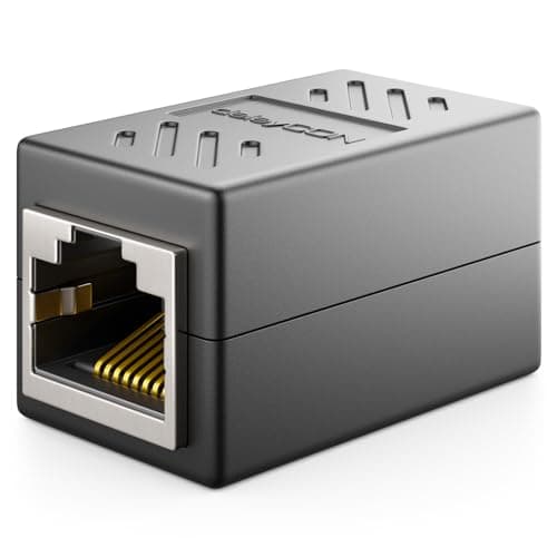 Image of deleyCON 1x CAT6 Coupling Connector Network Cables Patch Cable Ethernet Cable Adapter Modular Shielded 2x RJ45 Socket DSL LAN RJ45 Black