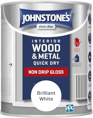 Image of Quick Dry Non Drip Gloss Brilliant White Paint 250ml | High Shine Finish for Wood & Metal | Fast Drying, Non Yellowing, Hardwearing Interior Gloss Paint