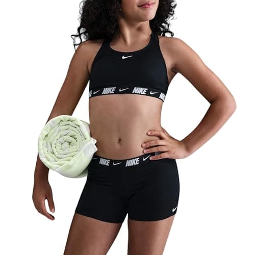 Image of NIKE Swim Logo Tape Racerback Bikini & S Black