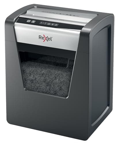 Image of Rexel Momentum X415 Cross Cut Paper Shredder, Shreds 17-15 Sheets (70-80 gsm), 23 Litre Bin, Black, 2104576