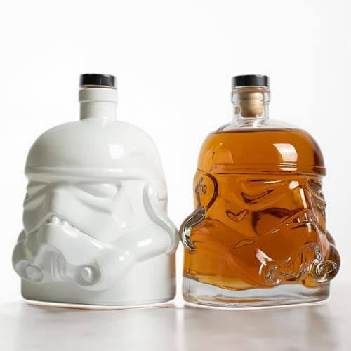 Image of Original Stormtrooper Decanter Transparent & White Limited Edition Bundle, for Whiskey, Bourbon, Scotch & Gin, 750ml Each, Original Cork Seal, Perfect Birthday Gifts for Men and Women - ThumbsUp!