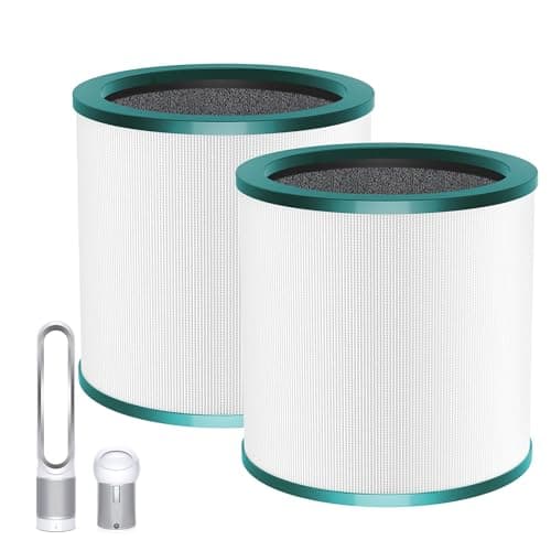 Image of Amalfy 2 Pack of 360° Glass HEPA Filter Replacement Compatible with Dyson Pure Cool Link TP01/TP02 Purifying Tower Fan, Dyson Pure Cool Me BP01 Personal Purifying Fan