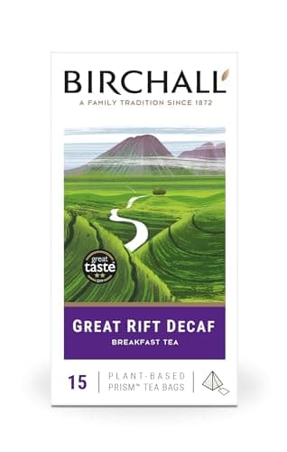 Image of Birchall Great Rift Decaf Blend Tea Bags, English Breakfast Tea Bursting with Full Flavour, 15 Plant-Based Prism Tea Bags