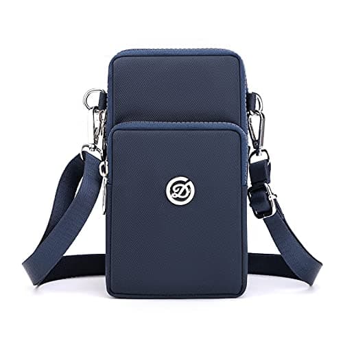 Image of Small Crossbody Wallet Moblie Phone Bag Women Mini Shoulder Purse for iPhone 15 Plus 14 Pro Max Samsung Galaxy S23 Ultra A53 A14 A33 A54 M13 M33 M53 Google Pixel 7 6a OnePlus 11 (Blue)