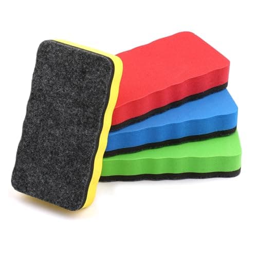 Image of 4Pcs Whiteboard Eraser Magnetic,4 Colors EVA White Board Rubber,Magnetic Whiteboard Eraser with Thick Felt Pad,Heavy Duty Erasers for Home Office Classroom(10.7x5.5x2cm)