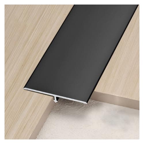 Image of Generic Aluminum T-Bar Floor Transition Strip 8.8ft (3 Pieces*90 Cm (2.9 Ft)), Black, T-shaped, 2CM*2.70M (8.8FT), Transition Strip