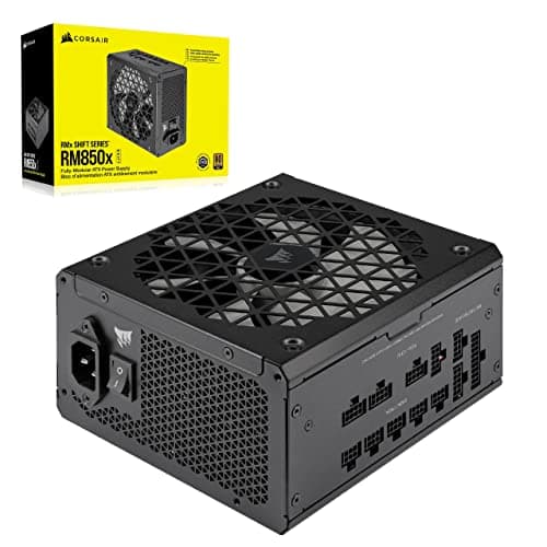 Image of Corsair RM850x SHIFT Fully Modular ATX Power Supply - 80 PLUS Gold - ATX 3.1 - PCIe 5.1 - Zero RPM - Modular Side Interface - Black