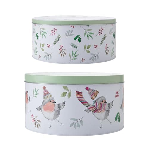 Image of MIKASA TipperleyHill Cake Tins, Set of 2, Perfect for Cakes & Biscuits, Small and Large Storage Tins