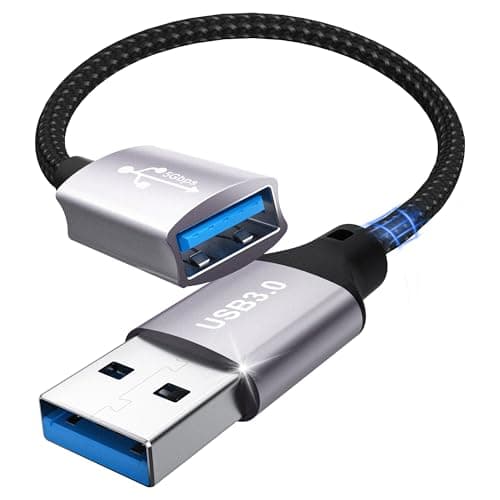 Image of lalasis USB 3.0 extension Cable,0.2 m,5 Gbps USB extension cable,A to A USBextension cable for USBsticks,card readers,keyboards,printers,scanners,cameras,mice,headsets,USBhubs,printers,webcams,PS5/4