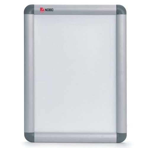 Image of Nobo A1 Poster Frame Sign Holder With Snap Frame, Wall Mounted, Aluminium Trim, Anti-Glare Protective Cover, Premium Plus, Silver, 1902211