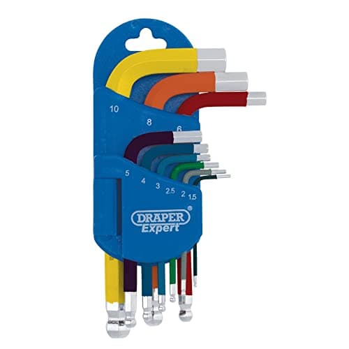 Image of Draper 04912 Metric Multicolour Short Arm Ball End Hex Key Set (9 Piece)