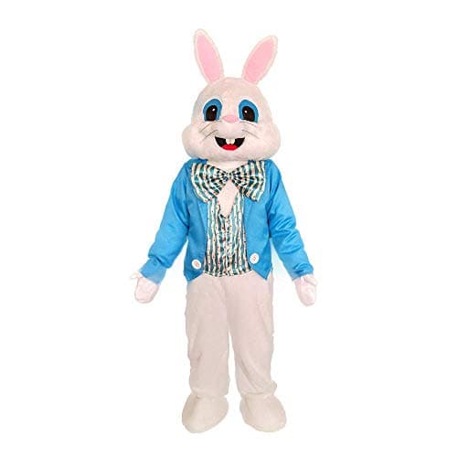Image of MatGui Easter Party Rabbit Costume Bunny Mascot Costume Adult Size Fancy Dress Blue