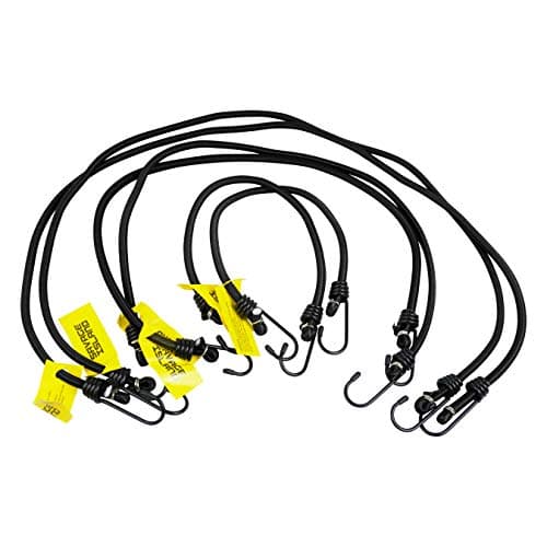 Image of Savage Island Elasticated Bungees Cords Bungee Military Army Basha Straps Variety Pack - 2 x 18”, 2 x 30”, 2 x 1m