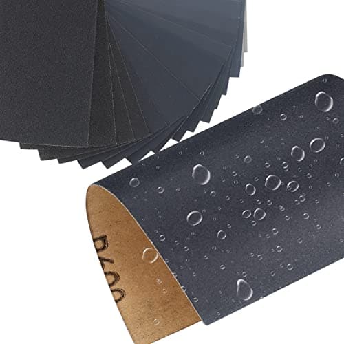 Image of 25 Sheets 240 Grit Assorted Sandpaper, Wet and Dry Sanding Paper Sheets for Wood Furniture Finishing, Metal Sanding, Automotive Polishing, 9 * 3.6 inch