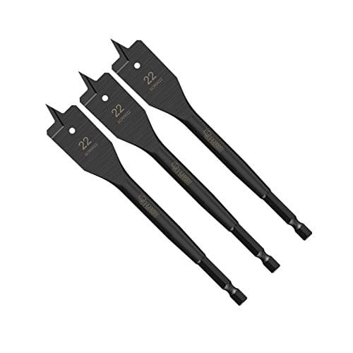 Image of 3 x SabreCut SCRIW22_3 22mm x 152mm Impact Rated Flat Wood Spade Bits for Softwood Hardwood Chipboard