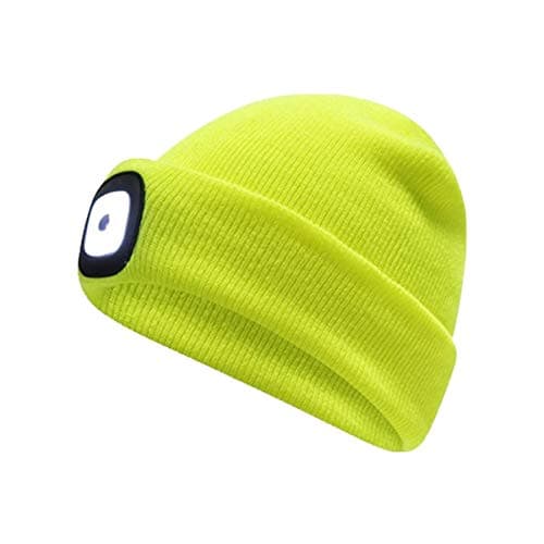 Image of Undercover Mens Pro Climate Beanie Hat with LED Light MA348 Hi Vis Yellow