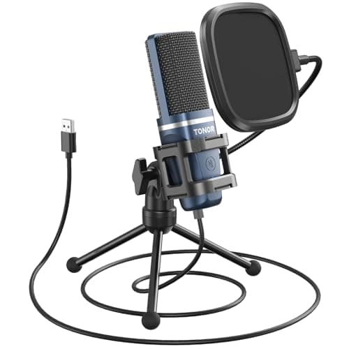 Image of TONOR PC Microphone USB Computer Condenser Gaming Mic Plug & Play with Tripod Stand & Pop Filter for Vocal Recording, Podcasting, Streaming for iMac PC Laptop Desktop Windows Computer
