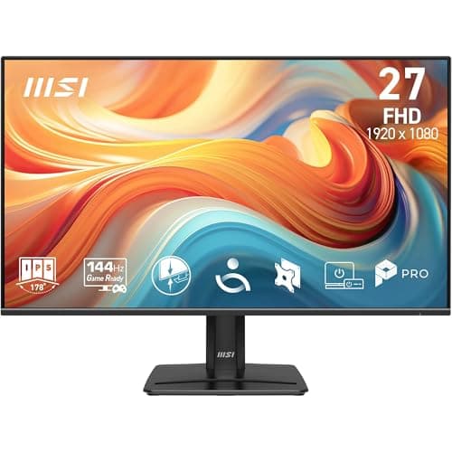 Image of MSI PRO MP271 E14A 27-Inch FHD Computer Monitor, 1920x1080 IPS, 144Hz, 1ms, HDR ready, AMD FreeSync, Eye care, Built-in speaker, HDMI 2.0, DP 1.2a, Tilt Adjustable, Vesa Mount, Black