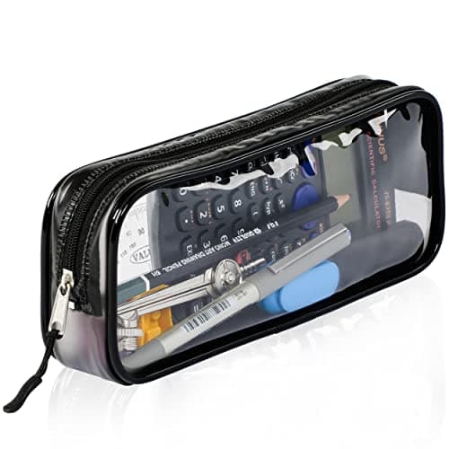 Image of Zamasha Clear Pencil Case Black | 22x4x9 cm Stylish, Practical and Transparent Pencil Case | Versatile Storage for Stationery, Toiletries, Makeup, Travel & Office Supplies