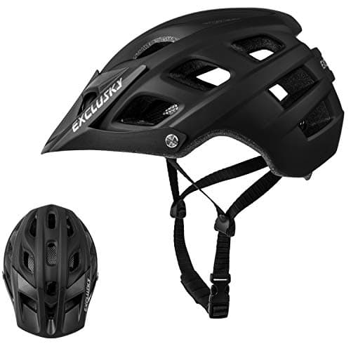 Image of Exclusky Mountain Bike Helmet, MTB Helmet Adult Lightweight Breathable Mens Bike Helmet Cycling Road Bicycle Cycle Helmet 56-61cm (Black)