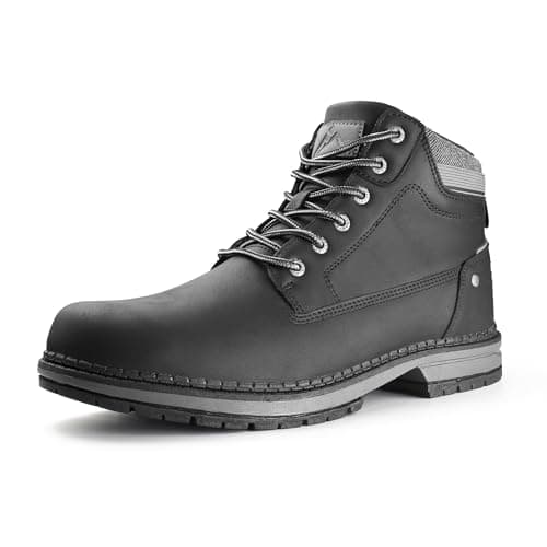 Image of CC-Los Men's Ankle Chukka Work Boots Durable Outdoor Comfort with Anti-Slip Sole Cushioned Support Size Black 11