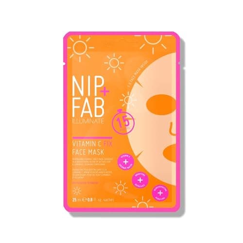 Image of Nip + Fab Vitamin C Fix Sheet Mask for Face with Coconut Water, Citrus Fruit Extract, Hydrating Antioxidant Facial Mask for Skin Brightening and Toning, 24ml
