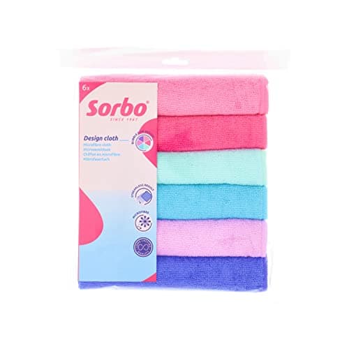 Image of Sorbo Pack of 6 Extra Large Microfibre Cleaning Cloths, Multipurpose Cleaning Towels, Streak-free, Super Absorbent and Washable Cloth Duster Suitable for Car Cleaning, House, Kitchen, Windows