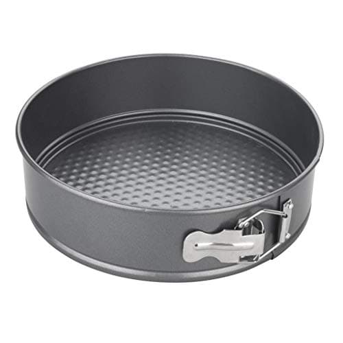 Image of Chef Aid Non-Stick Spring Form Cake Tin, Round Cake pan with Loose Base for Easy Release, Fridge and Freezer Safe. Grey, 20 x 6.8 cm