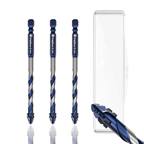 Image of WojBear 3 PCS 8mm Masonry Drill Bits Set, YG6X Tungsten Carbide Drill Bit for Masonry, Concrete, Marble, Brick, Tile, Wood, Glass, Plastic(8,8,8mm)