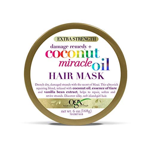 Image of OGX Extra Strength Damage Remedy + Coconut Miracle Oil Hair Mask, Extra Hydrating & Softening Anti-Frizz Treatment to Help Repair Hair, Paraben-Free, Sulfated-Surfactants Free, 6 oz