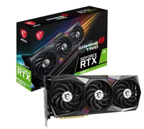 Image of MSI GeForce RTX 3060 Ti GAMING X TRIO 8GD6X Gaming Graphics Card - 8GB GDDR6X, 1845MHz, PCI Express Gen 4, 256-bit, 3x DP v 1.4a, HDMI 2.1 (Supports 4K)