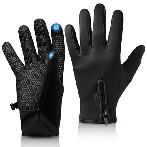 Image of WFX Cycling Gloves Touchscreen Thermal Running Gloves Black Winter Gloves Warm Windproof Non-slip Fleece Lining Bike Gloves Warm Gloves for Men Women (XL, Black)
