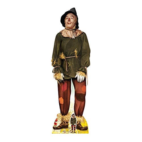 Image of Star Cutouts Ltd SC974 The Scarecrow from The Wizard of Oz Life Size Cardboard Cut Out with Mini Table top, Multi-Colour, 171 x 53 x 171 cm