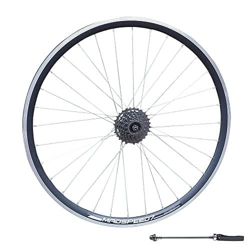 Image of Madspeed7 QR 700c (ETRTO 622x14) Road Racing Bike REAR Wheel + 8 speed Freewheel (13-28t) - Suitable for Rim Brake only - Sealed Bearings Hub (Very smooth hub) - Double Wall - 32x Spokes